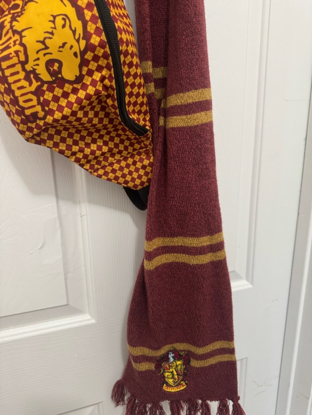 Gryffindor Maroon & Gold Knit Pom Beanie, Scarf, and Fanny Pack - Picture 3 of 7